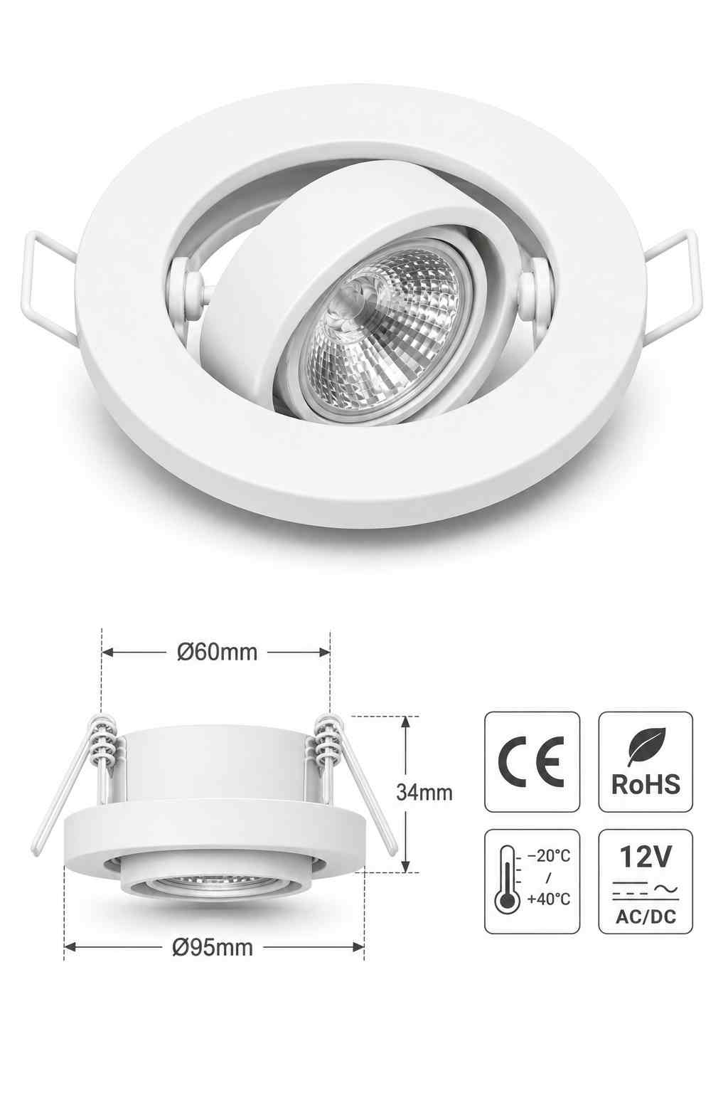 ARGUS CT-2115-W bílá ocel provozní teplota CE RoHS rozměry